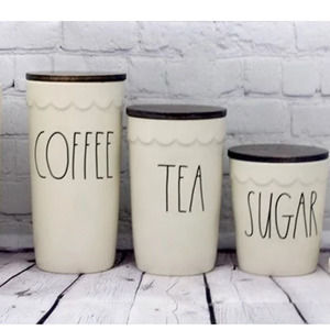 Rae Dunn Coffee, Tea, Sugar Cellar Set
